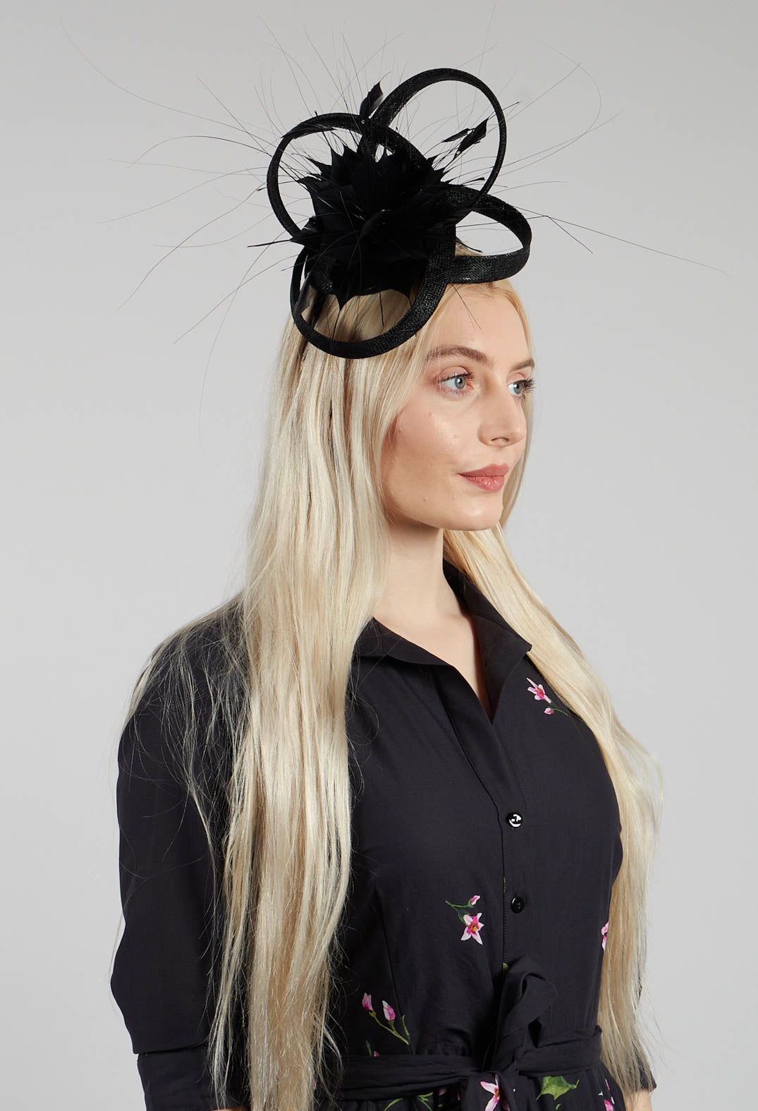 Feather Fascinator in Black