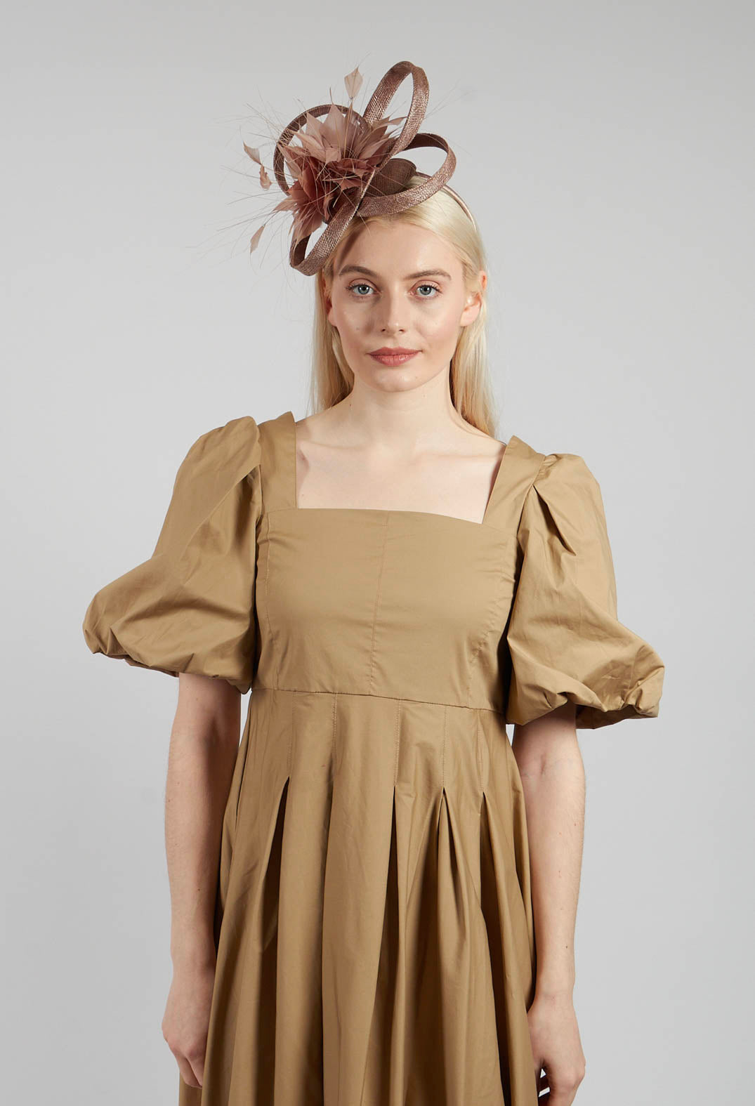 Feather Fascinator in Coffee