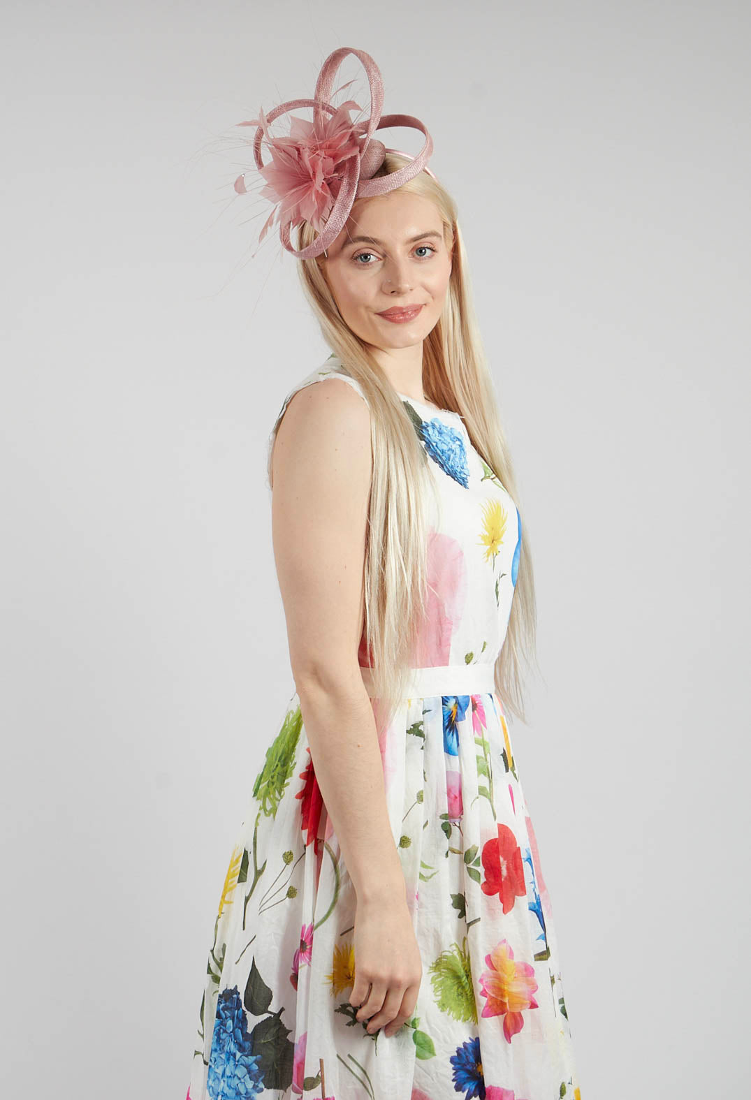 Feather Fascinator in Rose