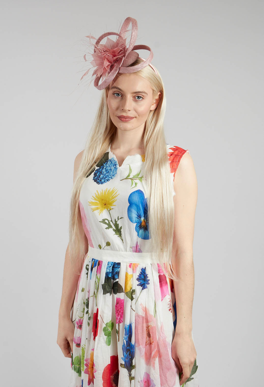 Feather Fascinator in Rose