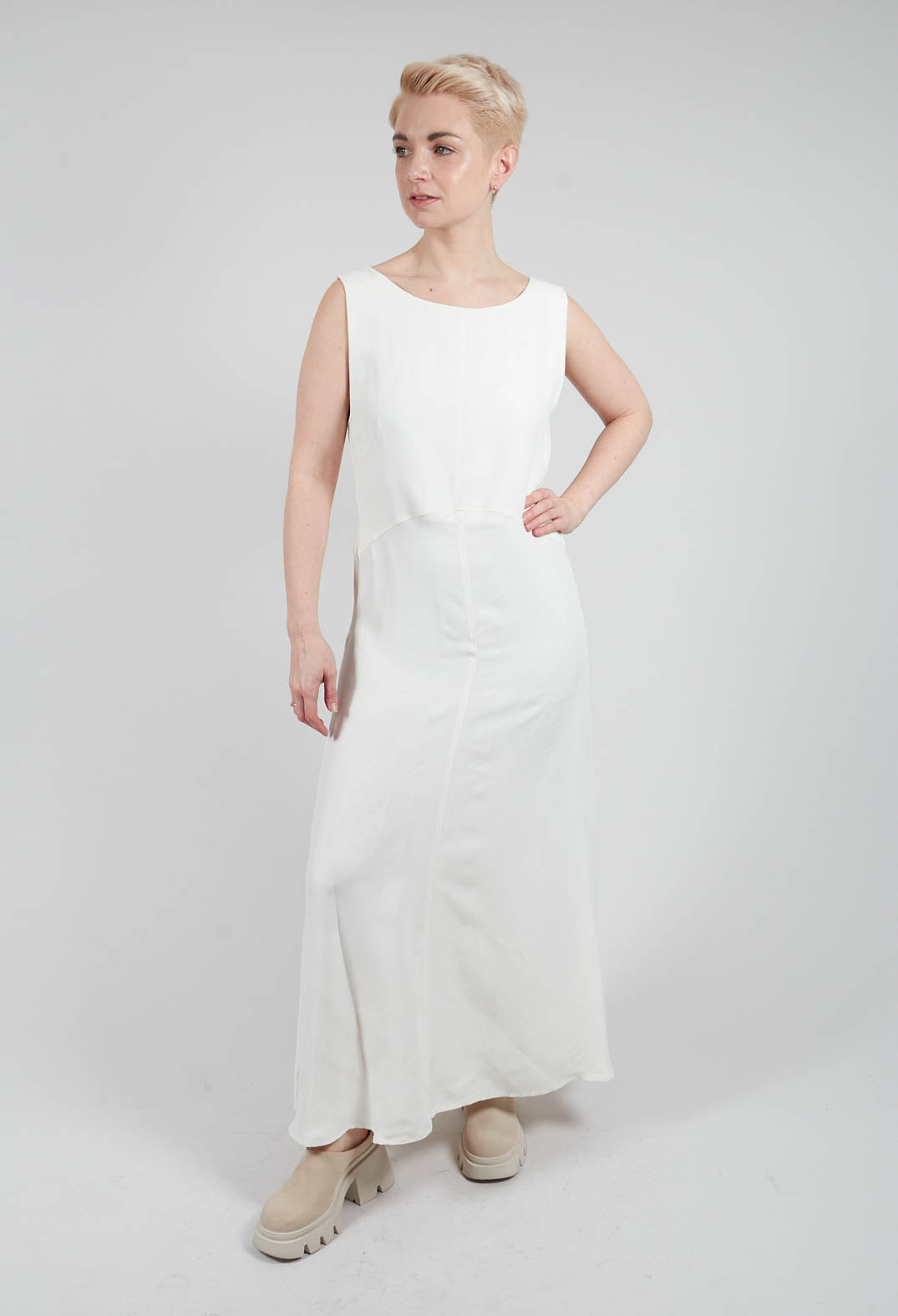 Fedra Flared Dress in Sea Salt