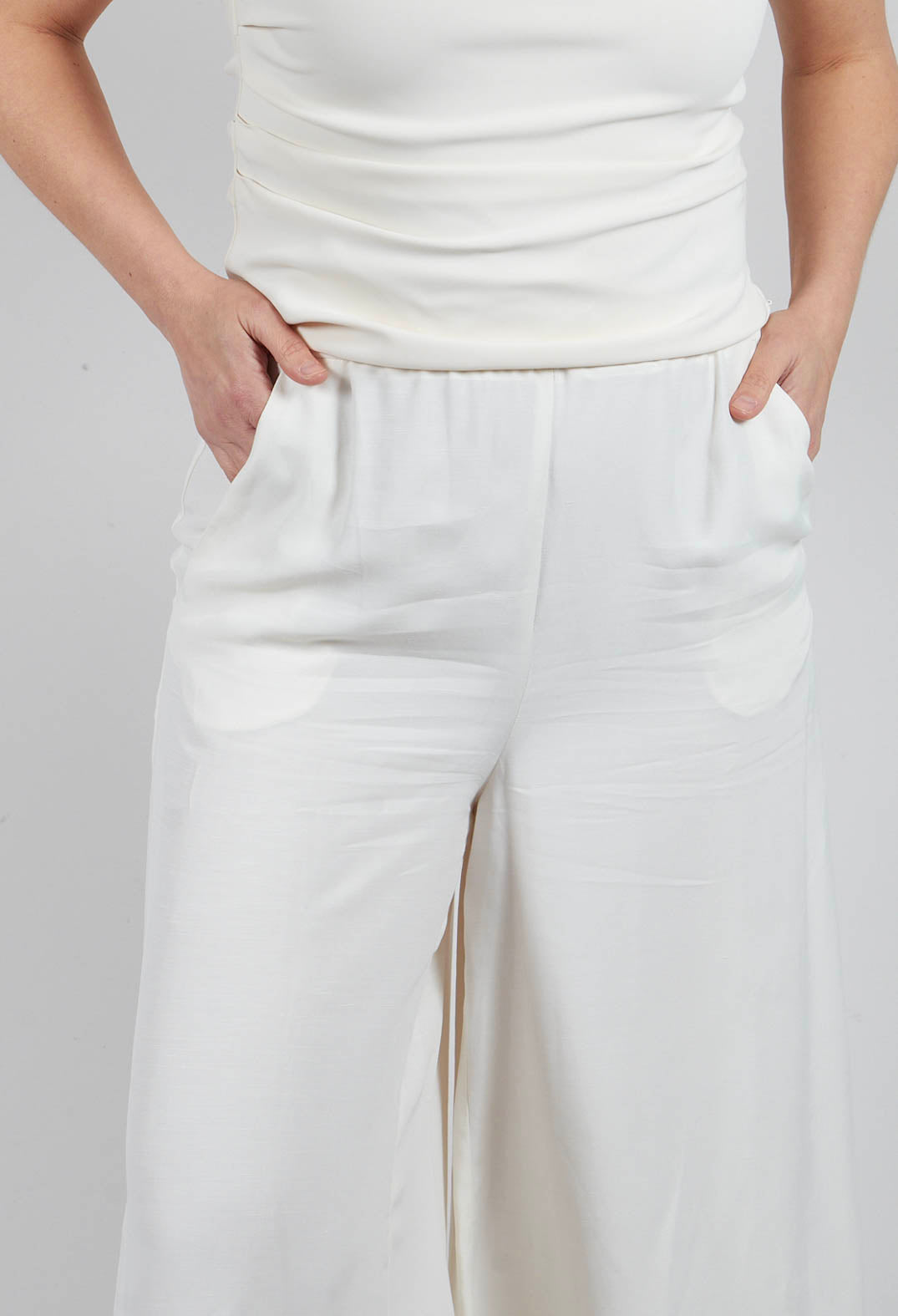 Fedra Flared Trousers in Sea Salt