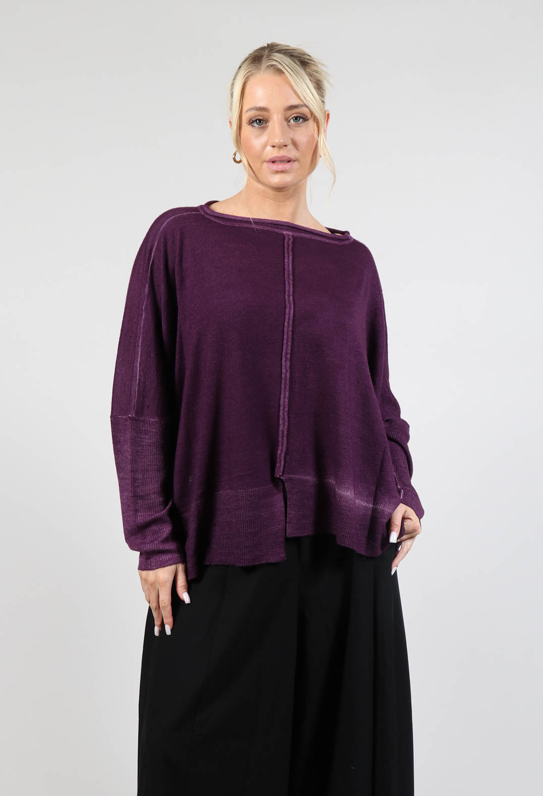 Fine Knit Jumper in Purple