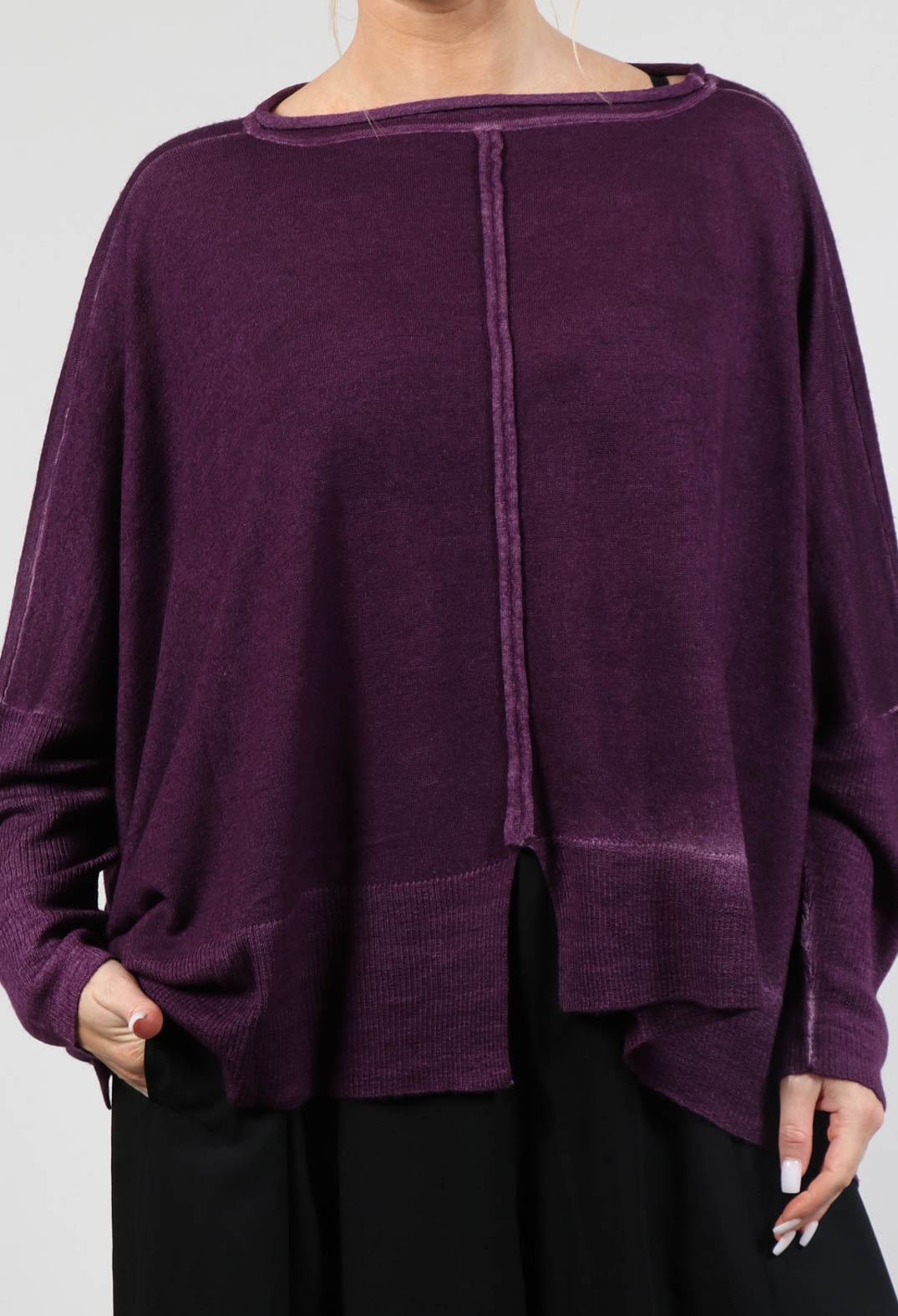 Fine Knit Jumper in Purple