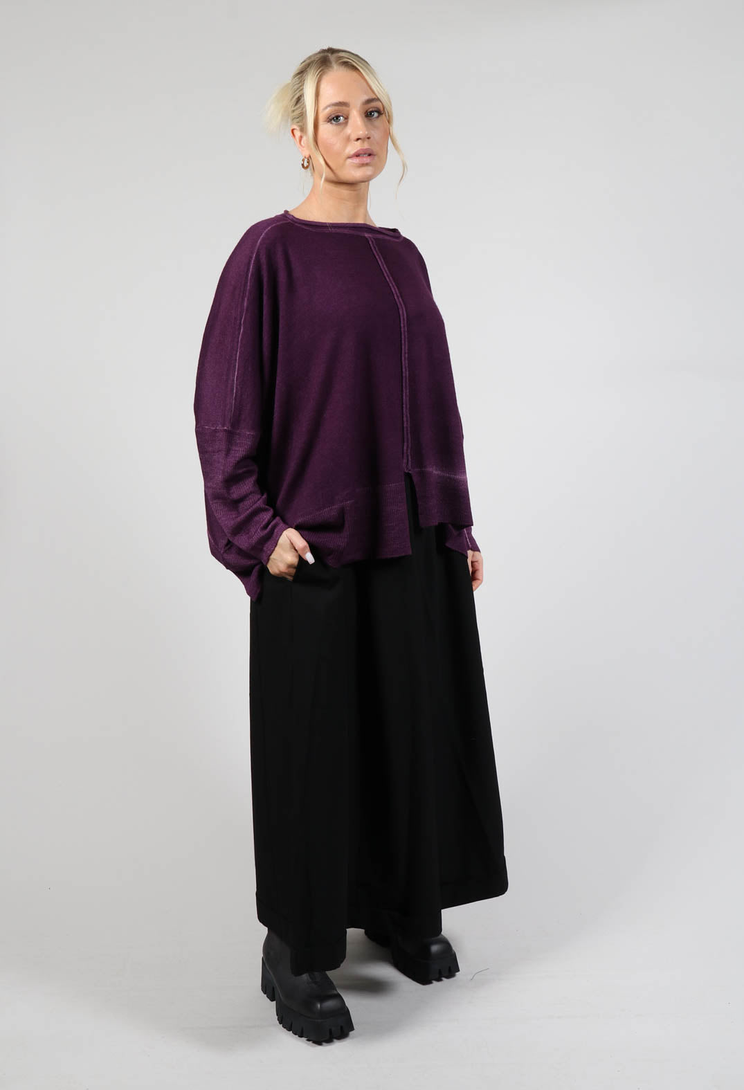 Fine Knit Jumper in Purple