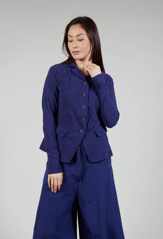 Fitted Button Through Jacket in Azur