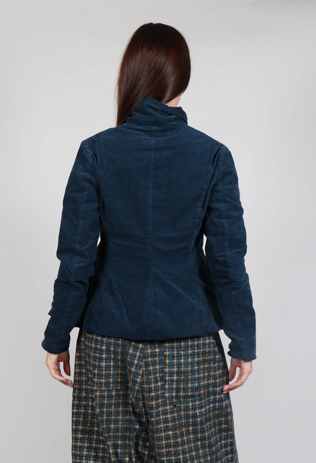 Fitted Jacket with Tulip Hem in Ink