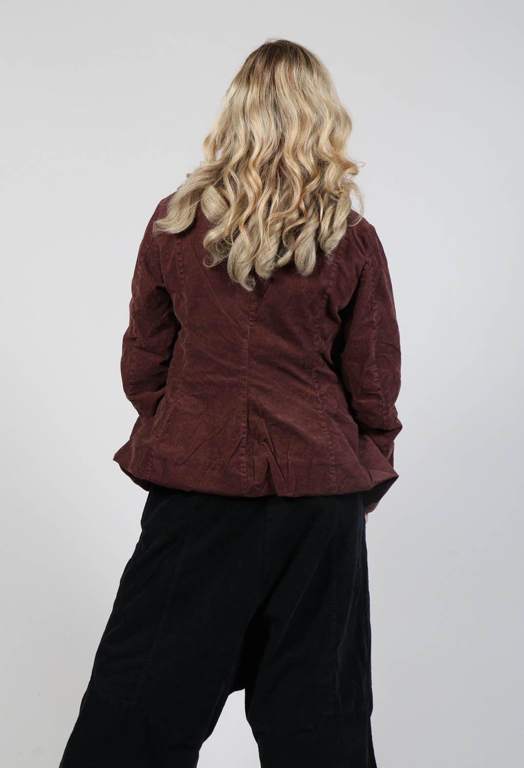Fitted Jacket with Tulip Hem in Wood