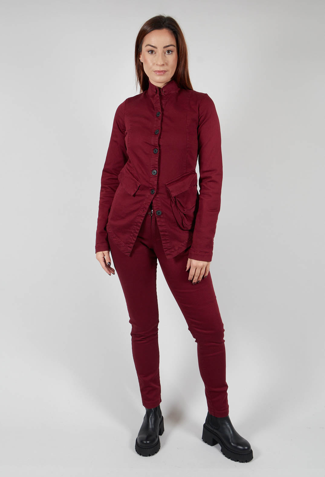 Pal Offner Fitted Penguin Jacket in Merlot | Olivia May