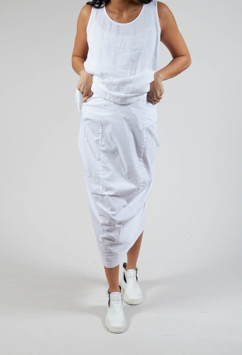 Fitted Pull On Pencil Skirt in White