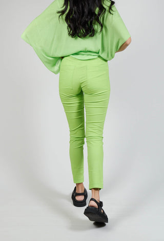 Fitted Pull On Trousers in Lime
