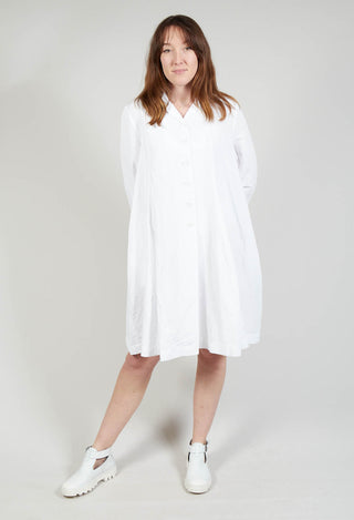 Flared Hem Tailored Coat in White