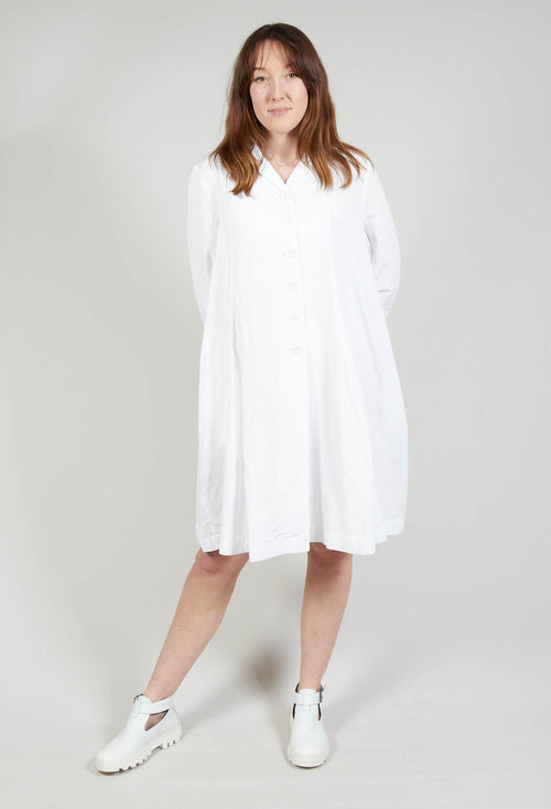 Flared Hem Tailored Coat in White