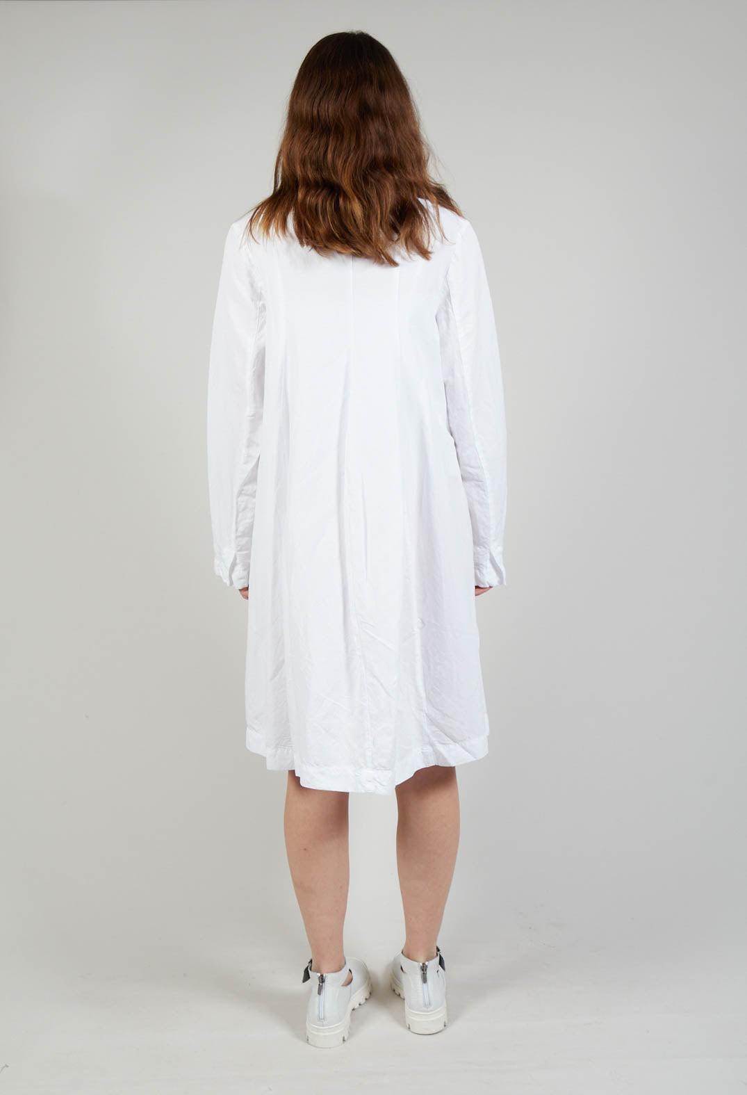 Flared Hem Tailored Coat in White