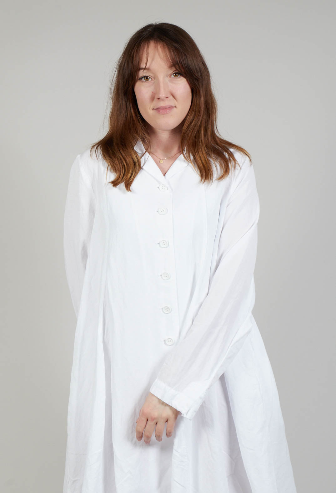 Flared Hem Tailored Coat in White