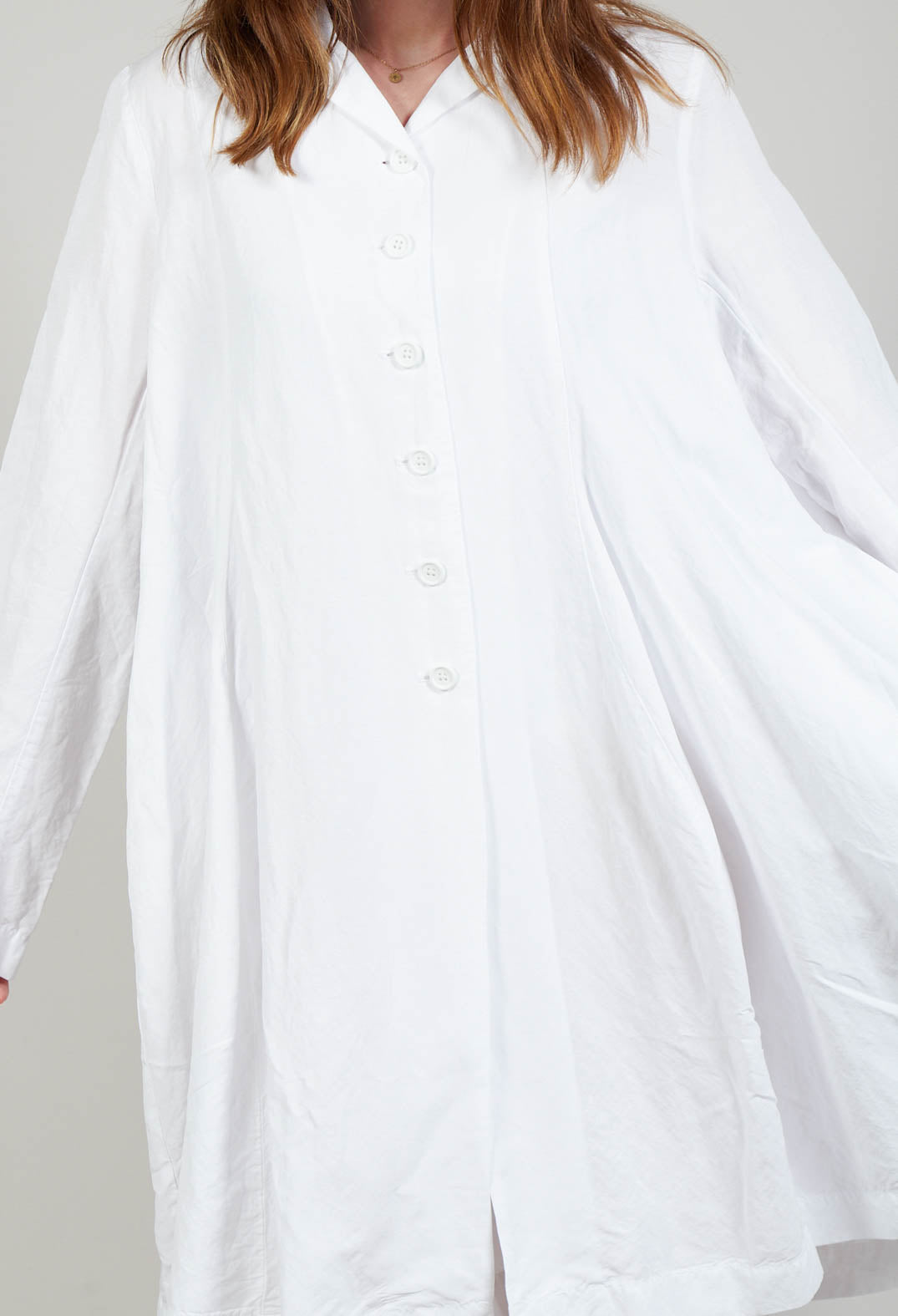Flared Hem Tailored Coat in White