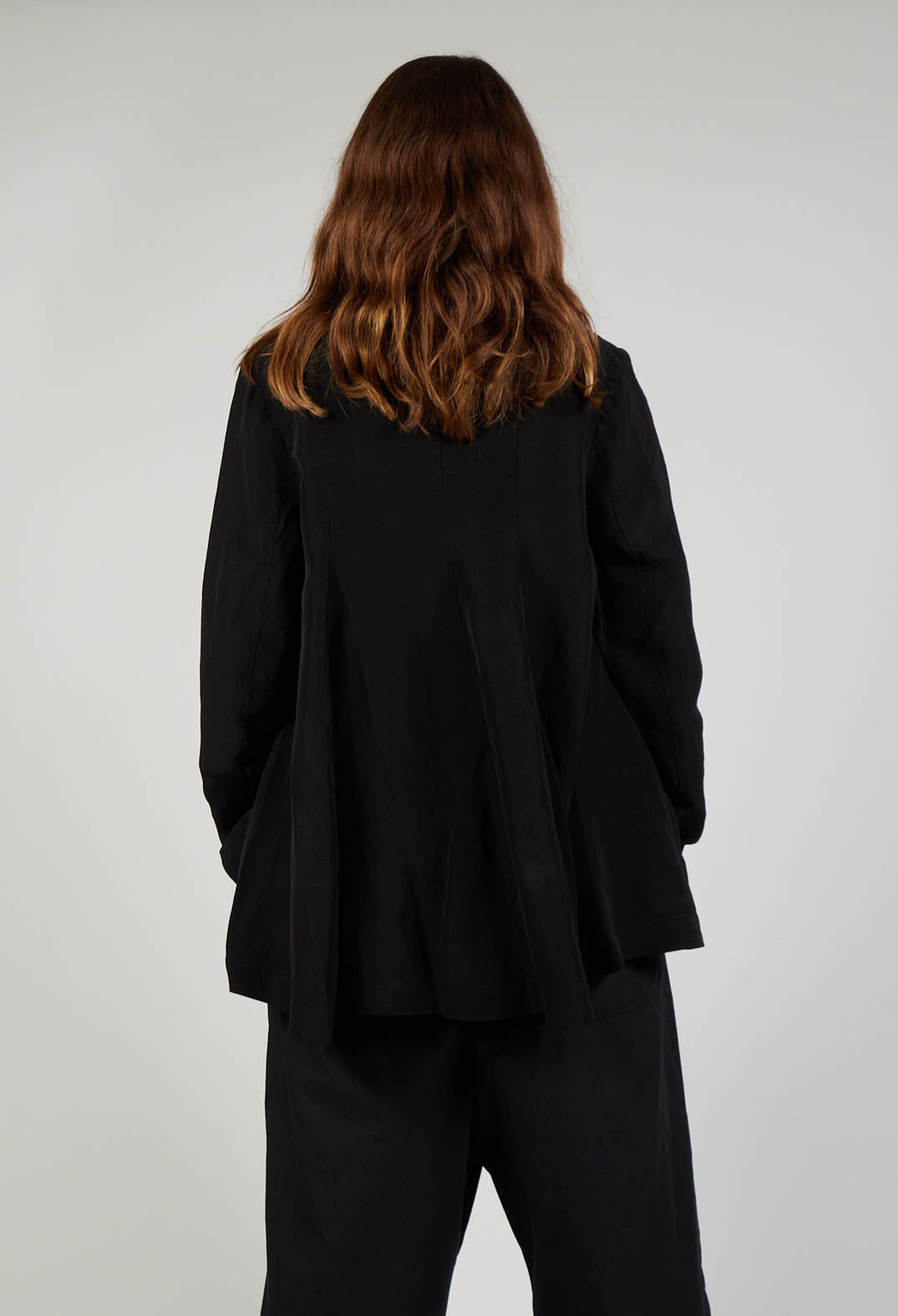 Flared Hem Tailored Jacket in Black