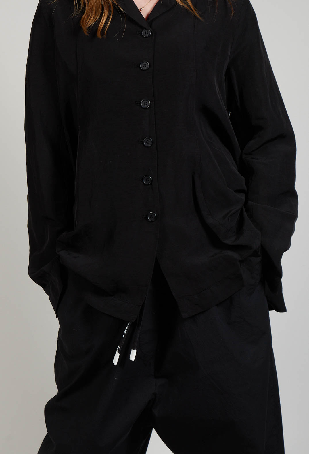Flared Hem Tailored Jacket in Black