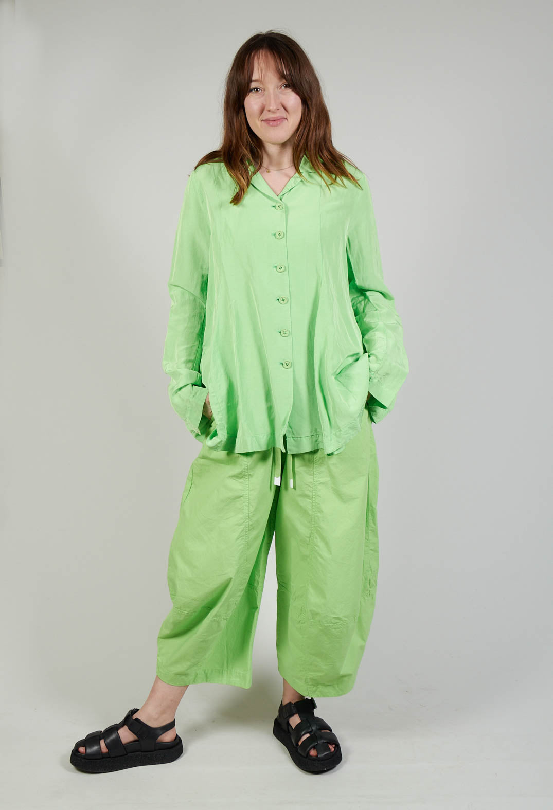 Flared Hem Tailored Jacket in Lime