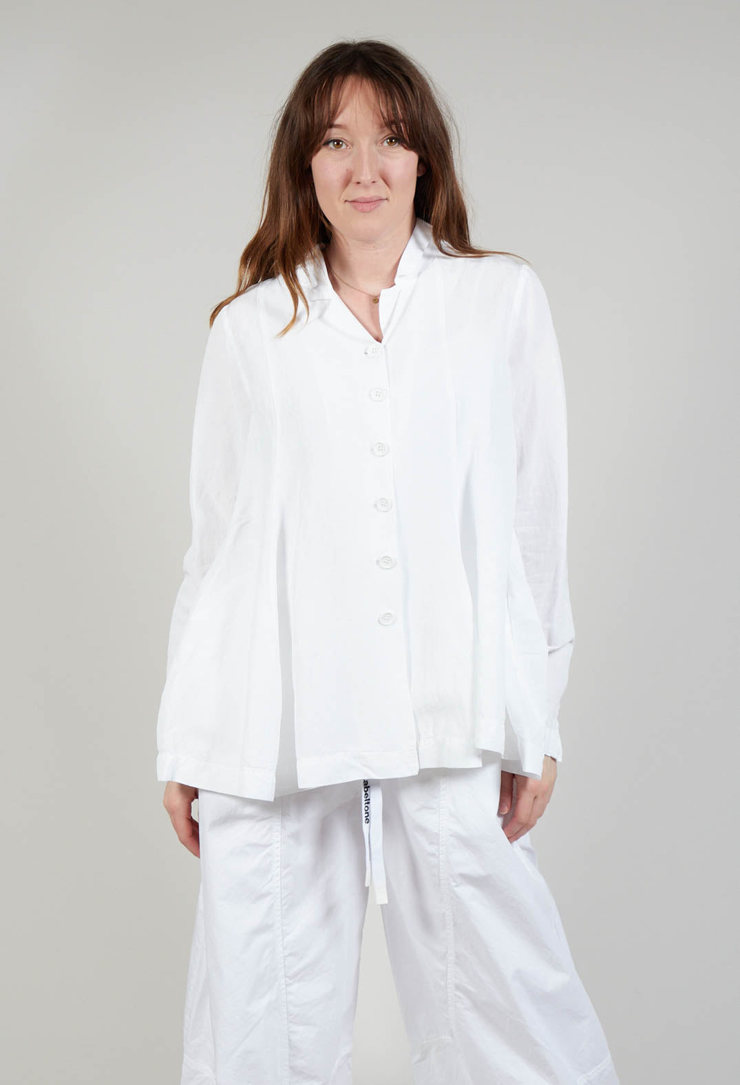 Flared Hem Tailored Jacket in White