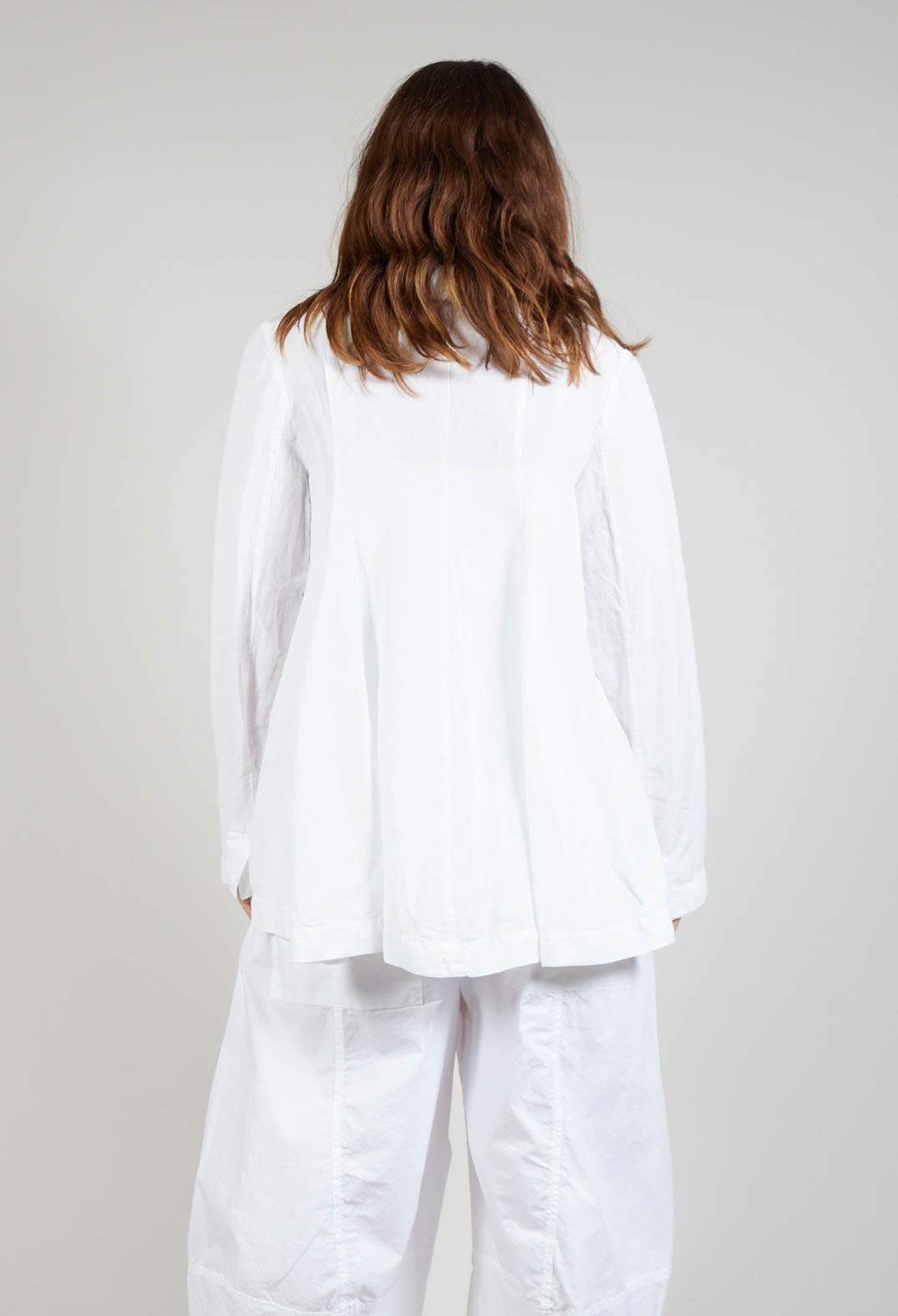 Flared Hem Tailored Jacket in White