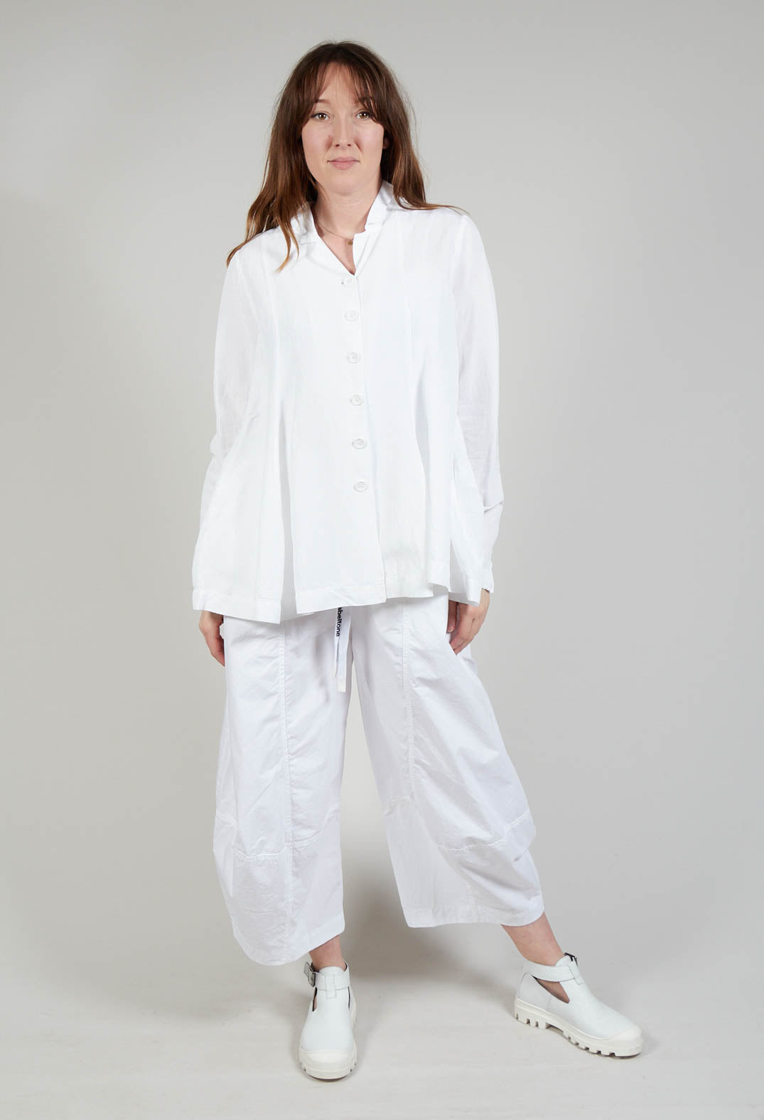 Flared Hem Tailored Jacket in White