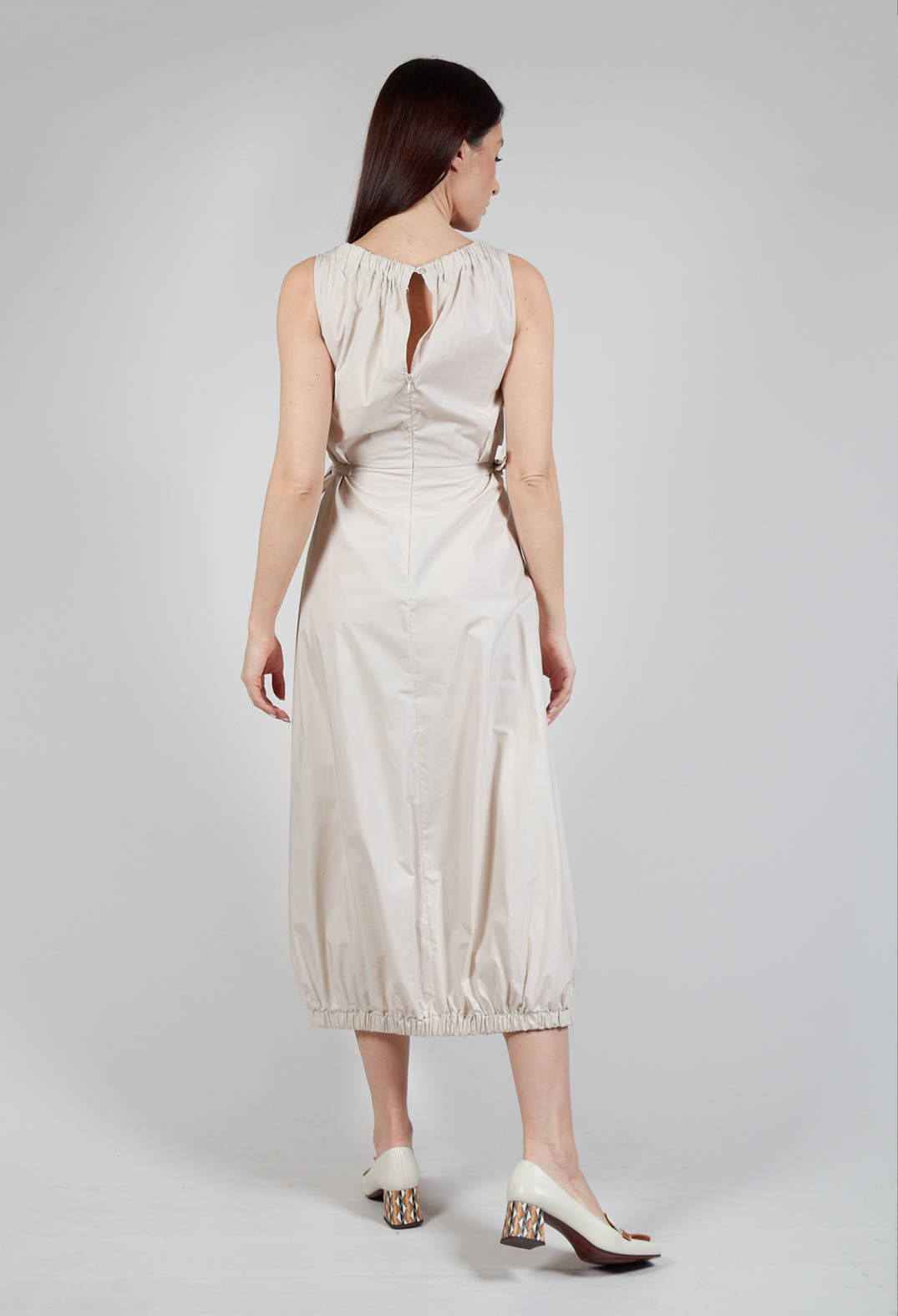 Flared Poplin Dress in Dune