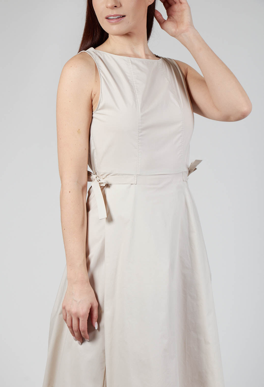 Flared Poplin Dress in Dune