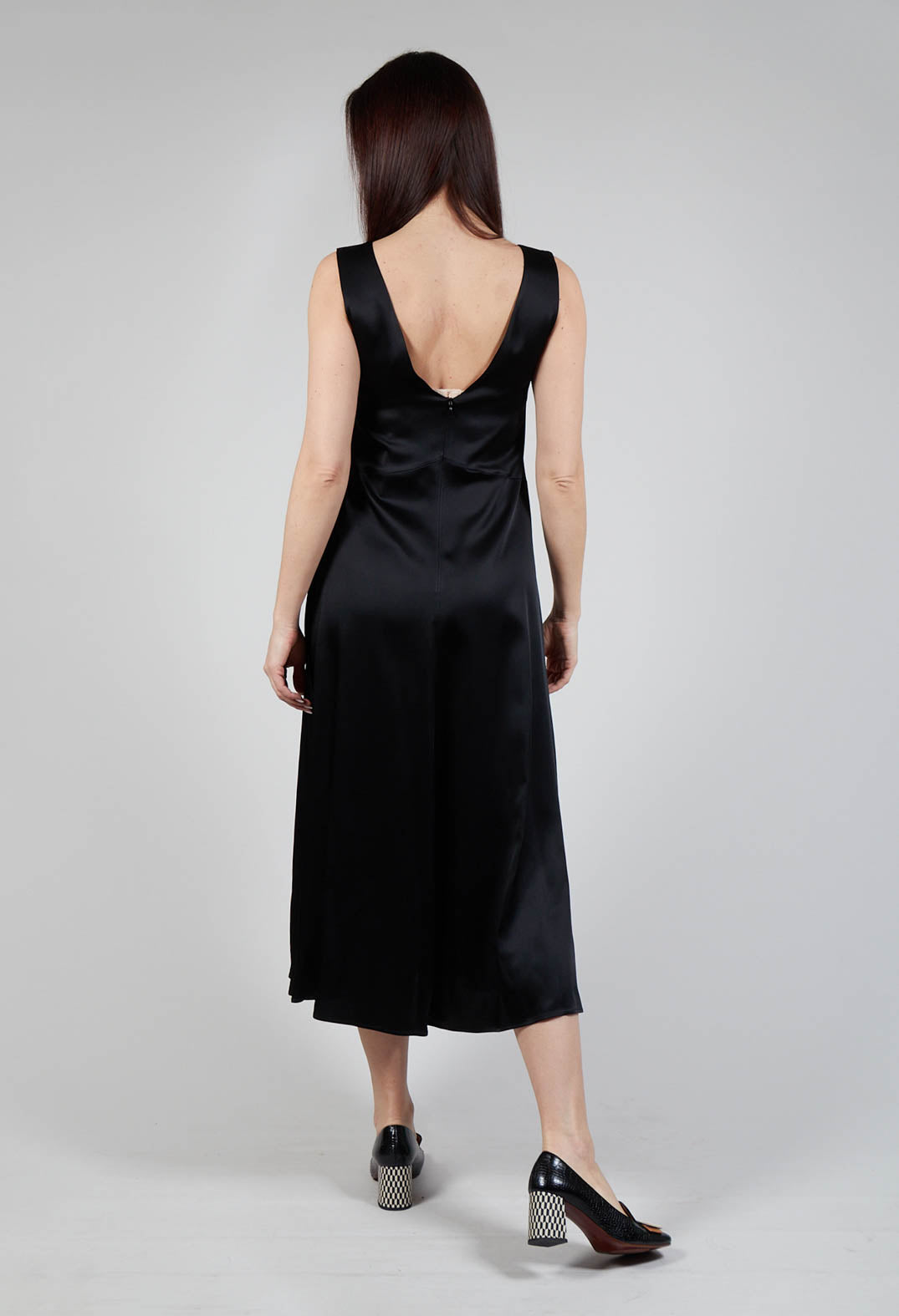 Beatrice B Flared Satin Dress in Black | Olivia May Beatrice B Flared Satin Dress in Black | Olivia May