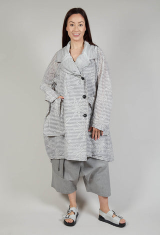 Floral Overcoat in C.Coal 10% Cloud