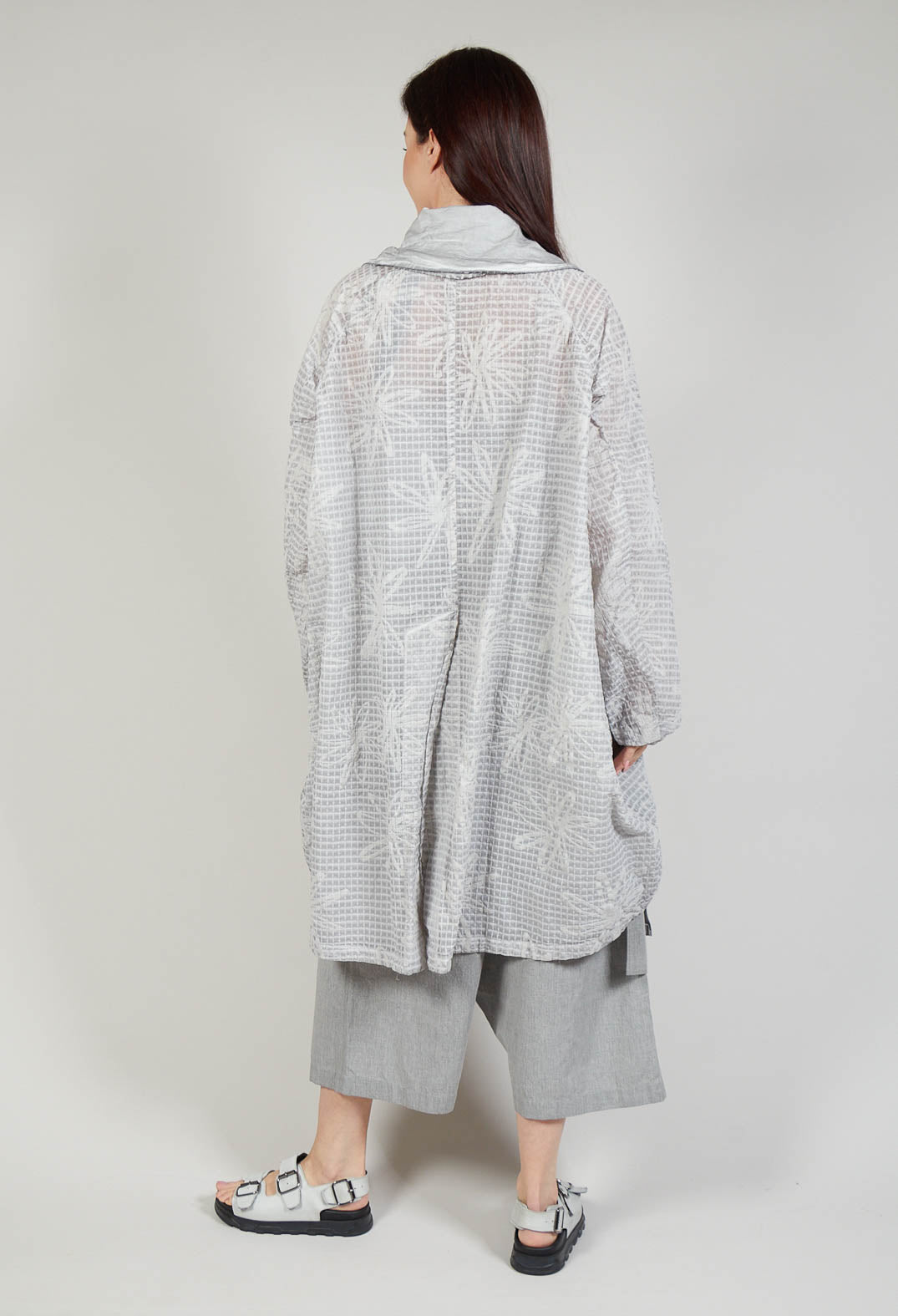 Floral Overcoat in C.Coal 10% Cloud