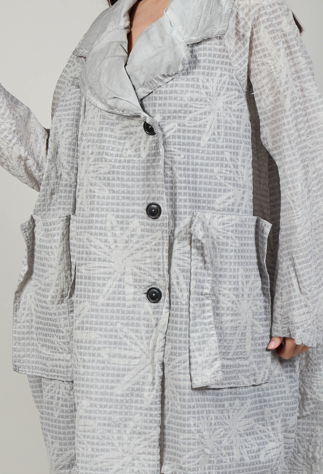 Floral Overcoat in C.Coal 10% Cloud