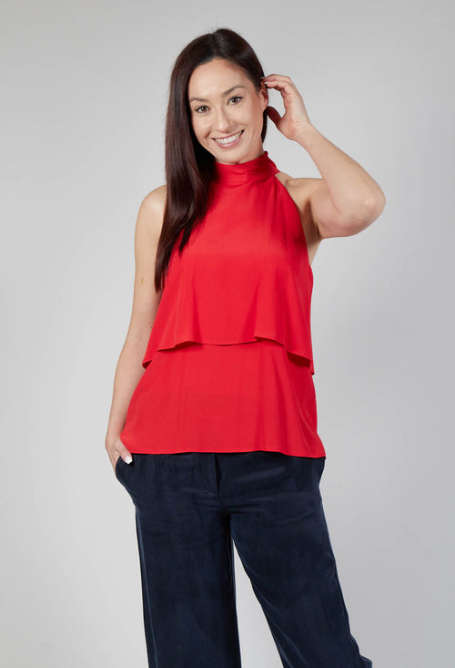 Flounce Top in Red