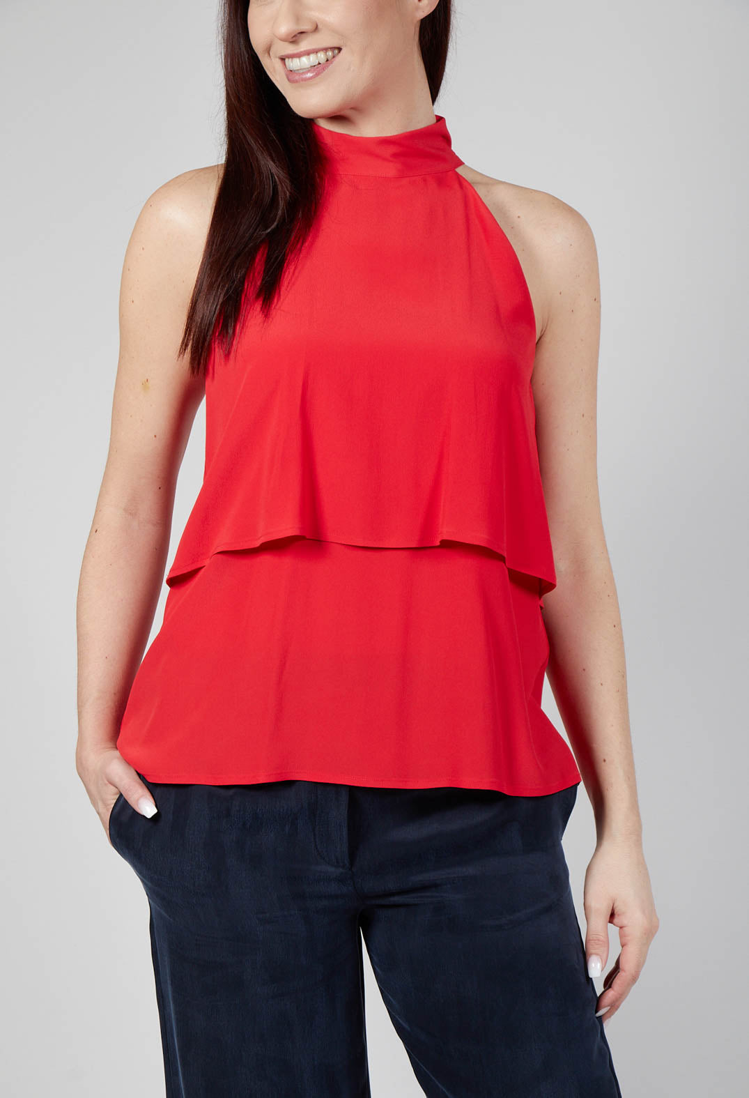 Flounce Top in Red