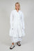 Flower Print Balloon Coat in White