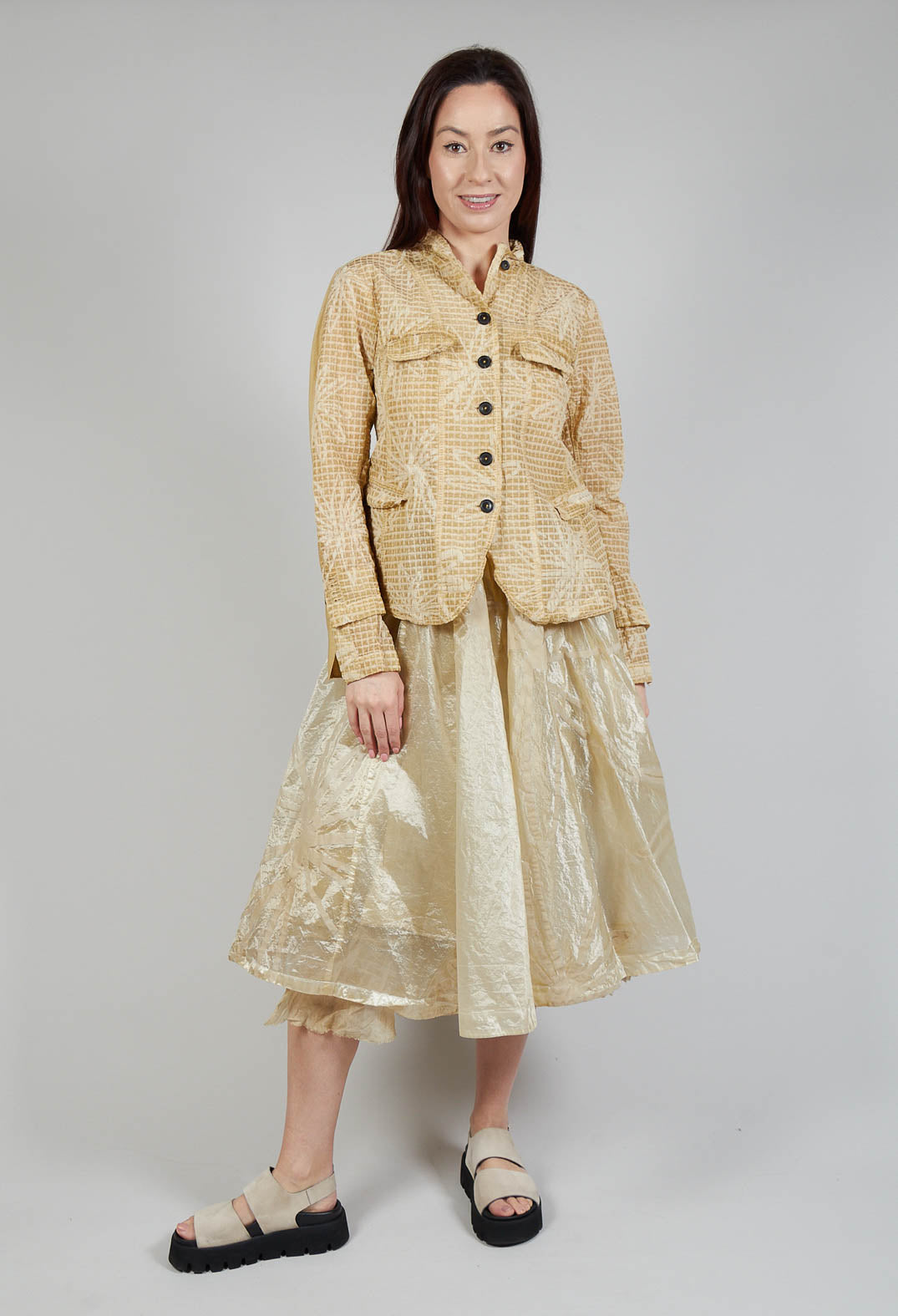 Flower Print Jacket in Wax Cloud