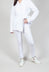 Flower Print Pants in White Flock Print
