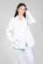 Flower Print Ruched Jacket in White Flock Print