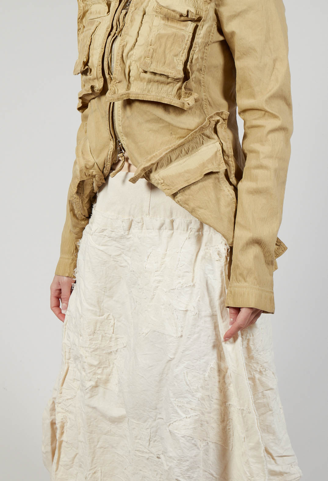 Flower Print Textured Skirt in Nessel