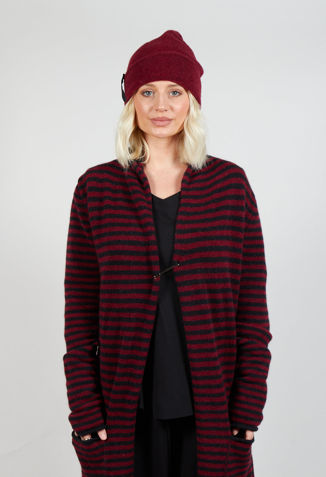 Fold Over Beanie in Merlot