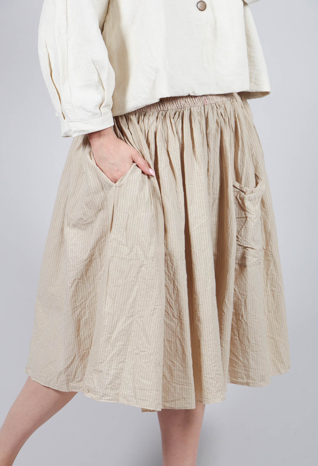 Framboise Skirt in Striped Linen