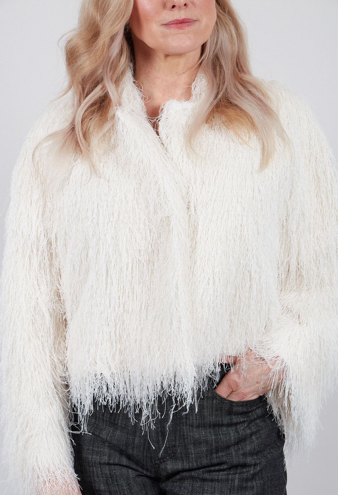 Fringe Jacket in Off White