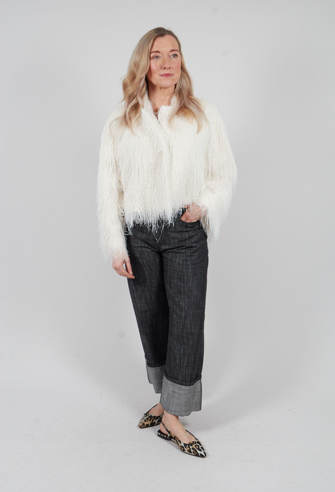 Fringe Jacket in Off White