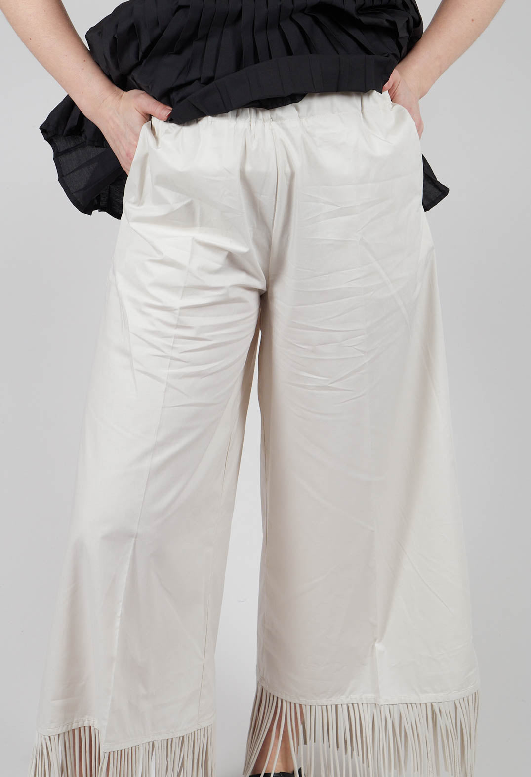 Fringed Trouser in Oyster