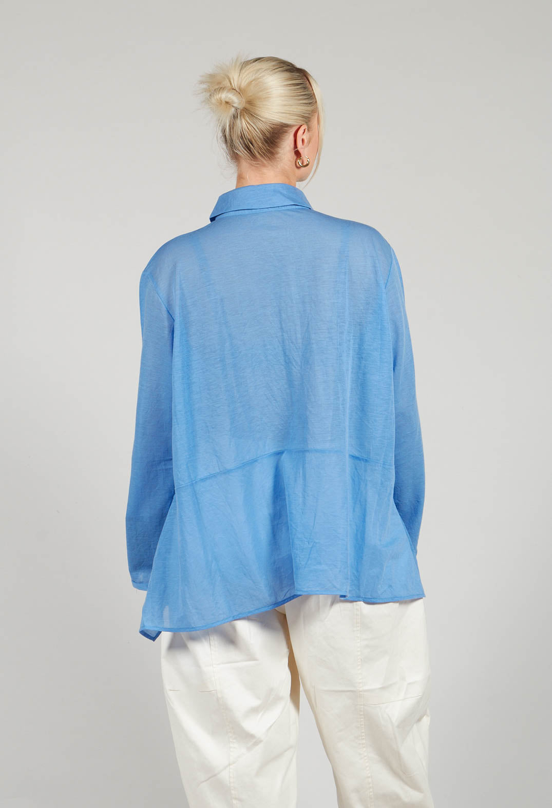 Front Crop Shirt in Blue