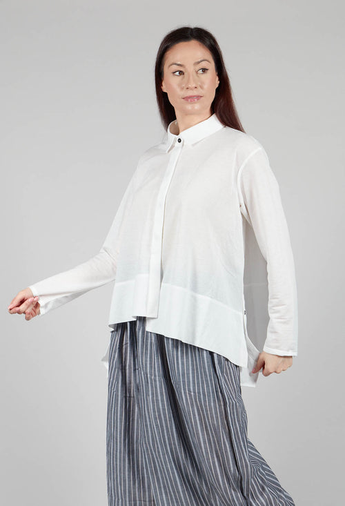 Front Crop Shirt in White