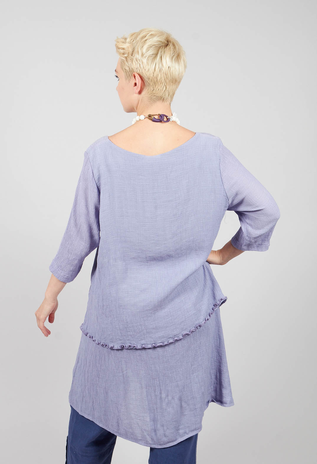 Long Double Layer Tunic in Grape