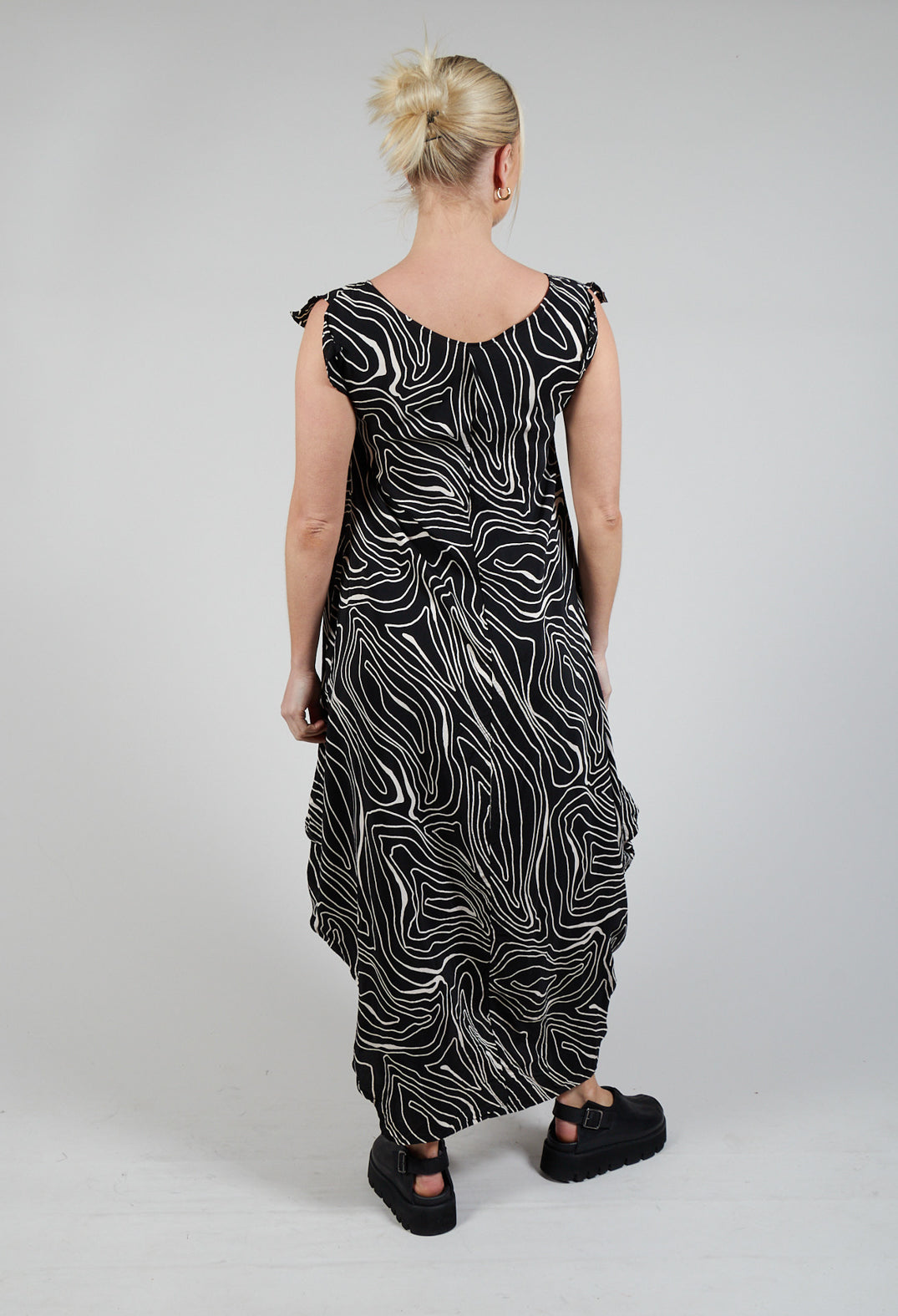 GRKO Dress in Black with White