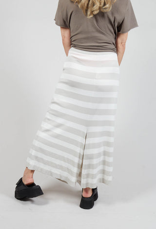 Stretch Loose Fit Trousers in Oatmeal Stripe