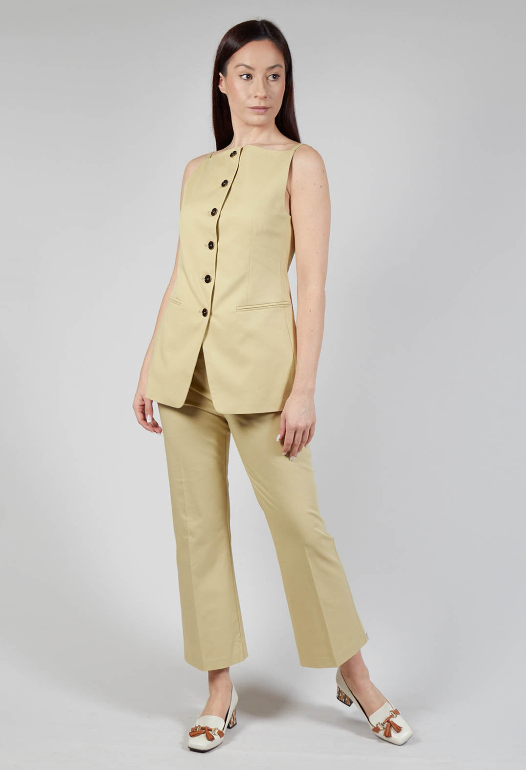 Gabardine Waistcoat in Pear Sorbet